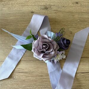 Lavender Floral Ribbon Corsage